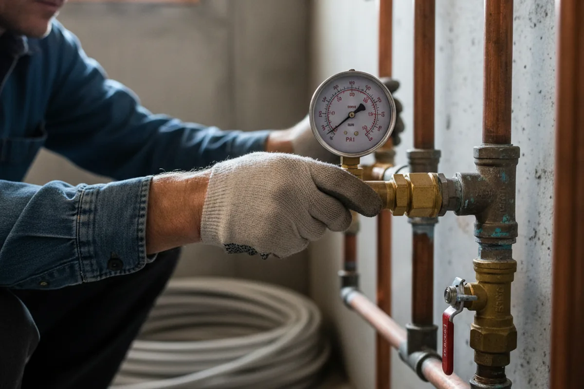 Pressure testing a repaired line during Water Line Repair in Dateland